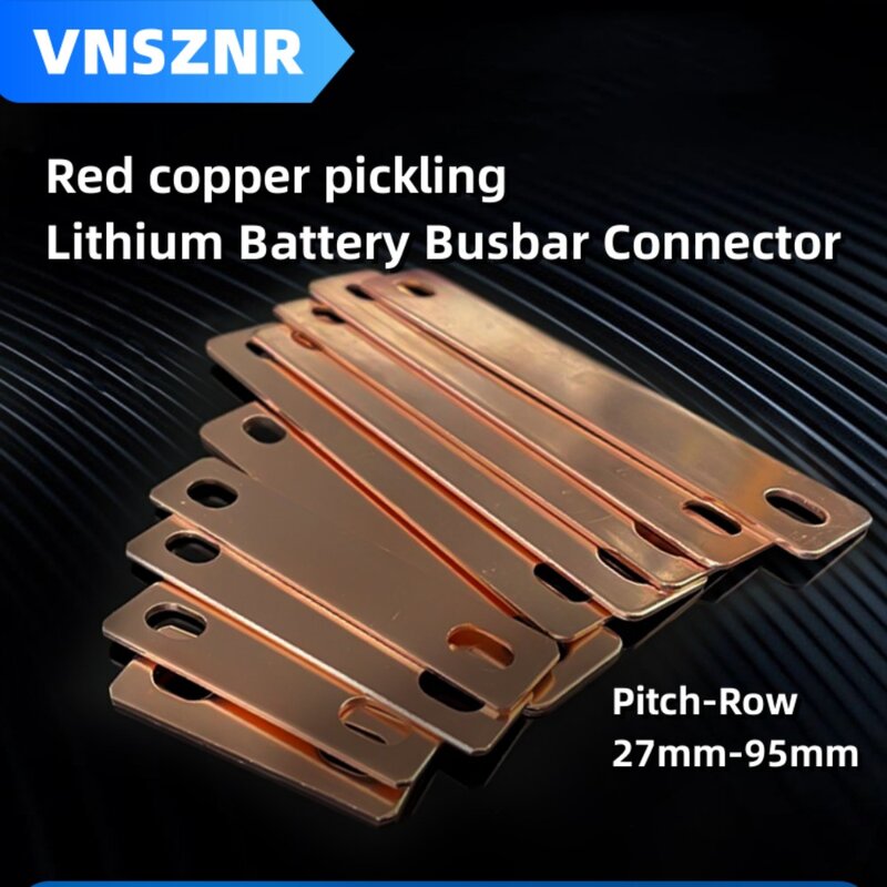 Conector de barras de autobús, cobre niquelado para celda Lifepo4, batería de litio de 30Ah-300Ah, barra colectora de decapado de cobre rojo, latón M6