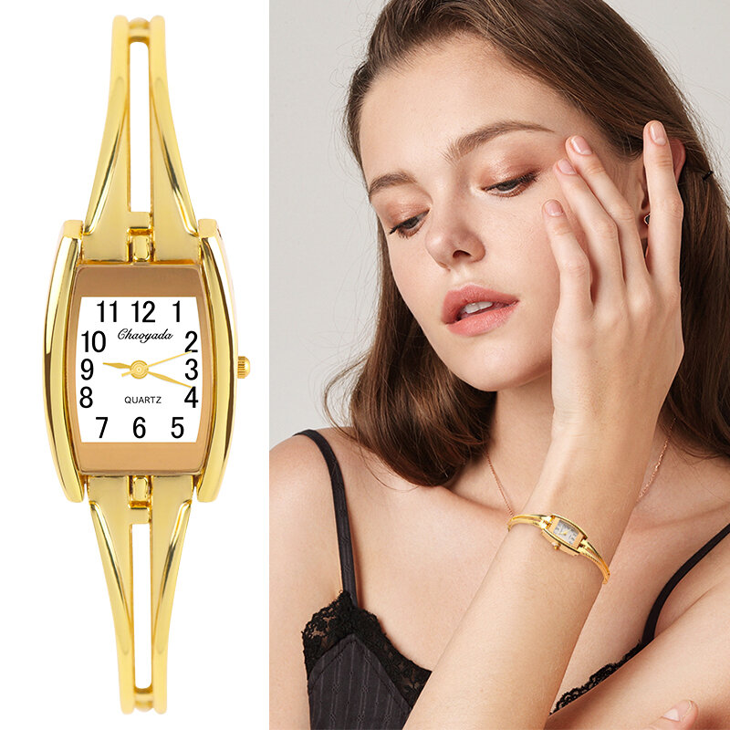 Neueste frauen Armbanduhr Armbänder Mode Edelstahl Damen Uhren Quarz Weiblichen Uhr Reloj Mujer Uhren