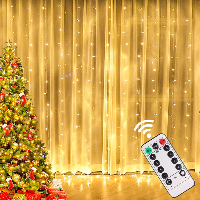 Luci di natale ghirlanda di tende decorazioni di buon natale per la casa ornamenti di natale regali di natale Navidad 2023 decorazioni di capodanno
