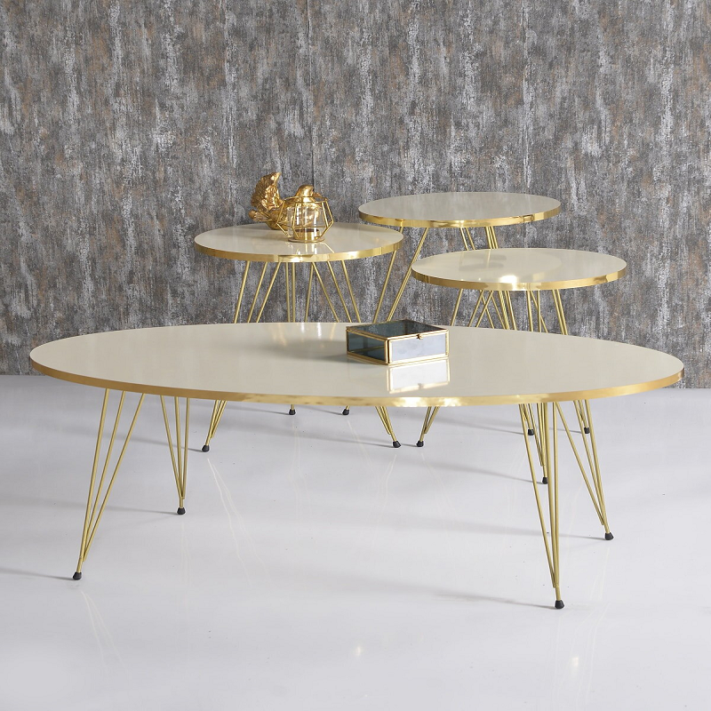 Mesa de centro de estilo escandinavo, mesa de anidación moderna de lujo, diseño de calidad, 4 piezas