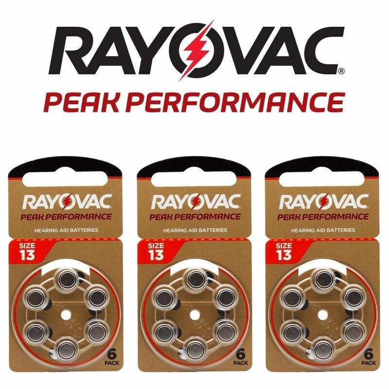 Rayovac Peak-Batería de Zinc para audífonos, 60 piezas, 10 tarjetas, 1,45 V, A13, 13A, 13, P13, PR48