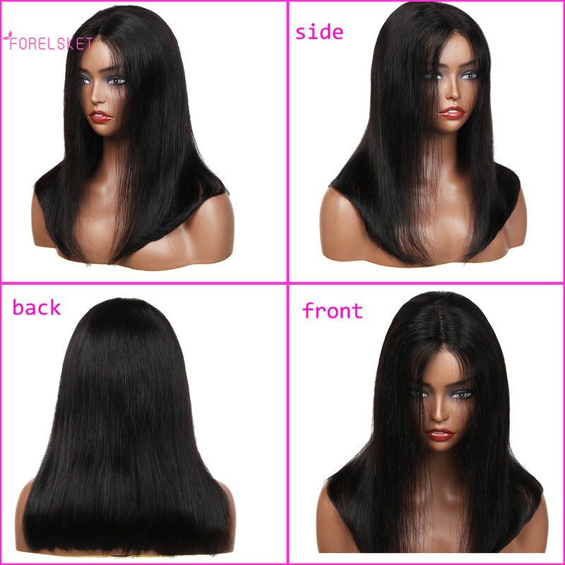 8x5 Glueless Transparent Lace Closure Wig Straight Nature Color Bob Wig Pre Plucked Hairline Beginner Friendly For Women