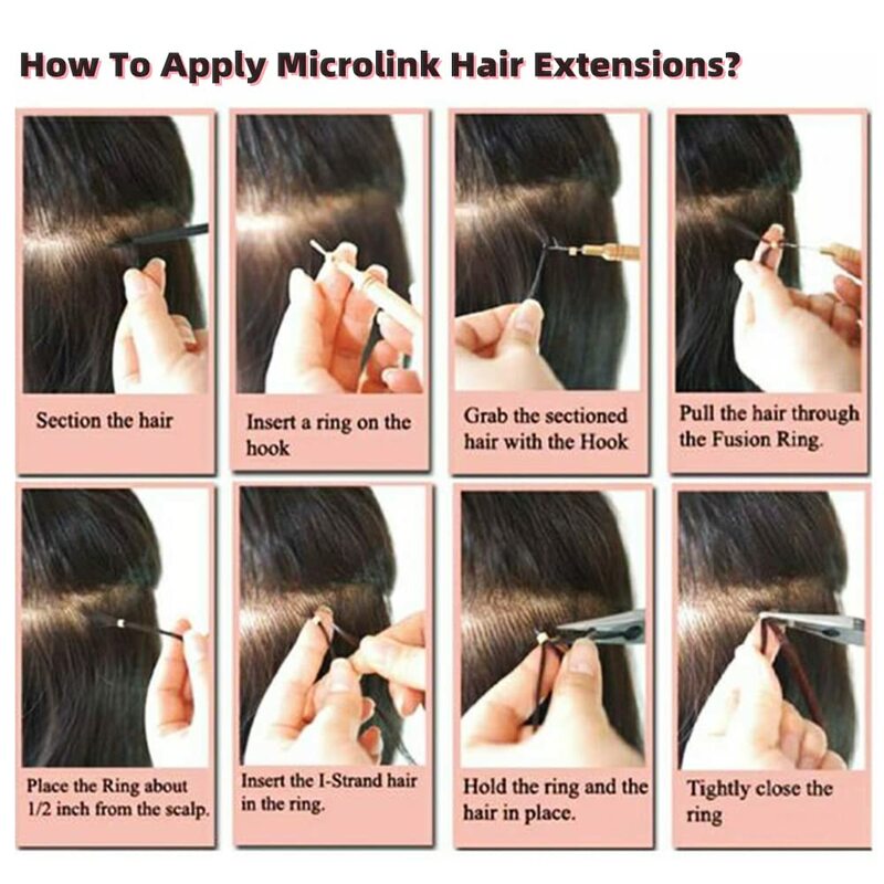 Estensione dei capelli del Micro collegamento dell'onda del corpo s 1g/strand Microlink estensione dei capelli umani estensione del Micro anello invisibile con perline # 1B