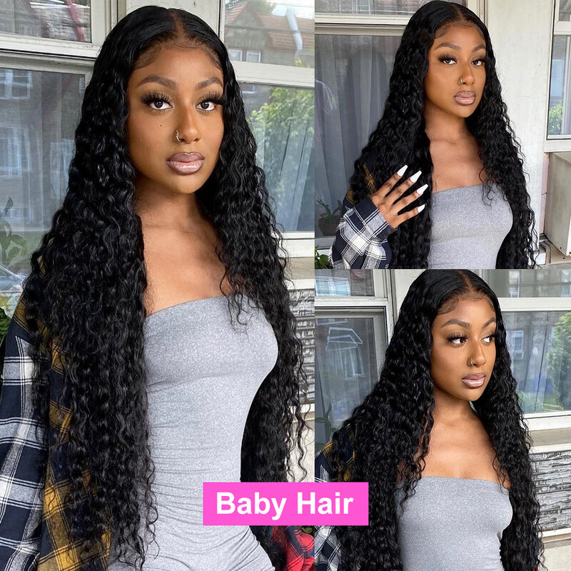 Wear And Go 7x5 13x4 Glueless Wig 13x6 HD Lace Front Human Hair Wigs Pre Plucked Deep Wave Brazilian Curly Wig 360 Full Lace Wig