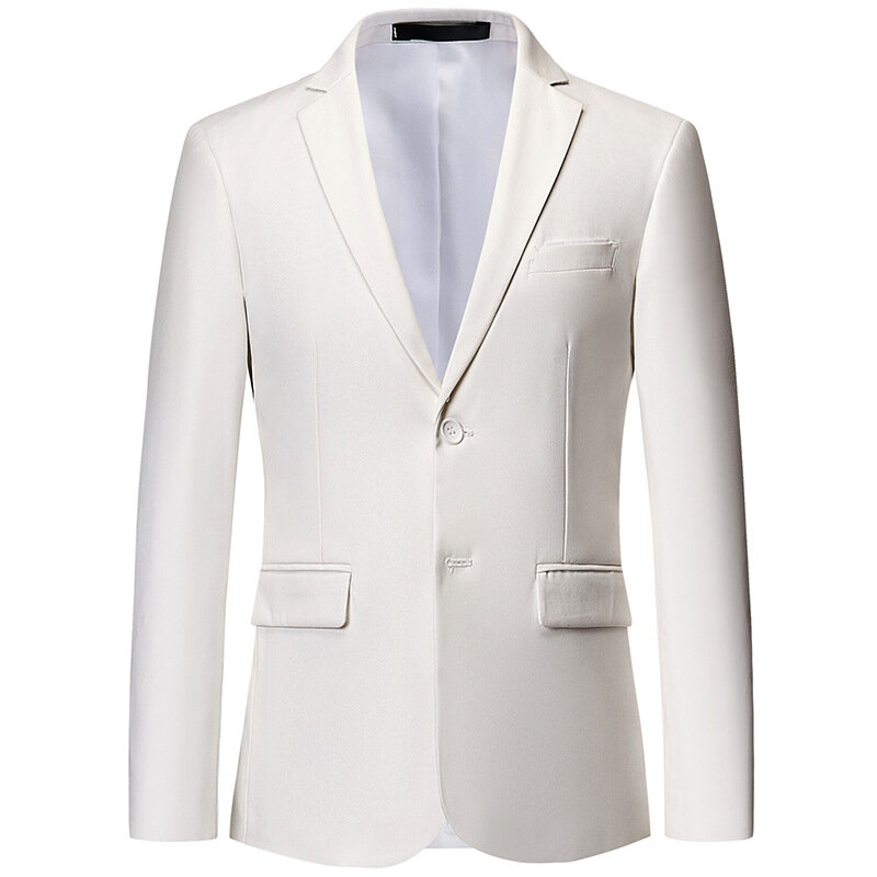 LH056-traje de dos botones de una sola pieza para hombre, Chaqueta de traje delgada, traje informal de negocios, Color sólido, tendencia de temperamento, otoño