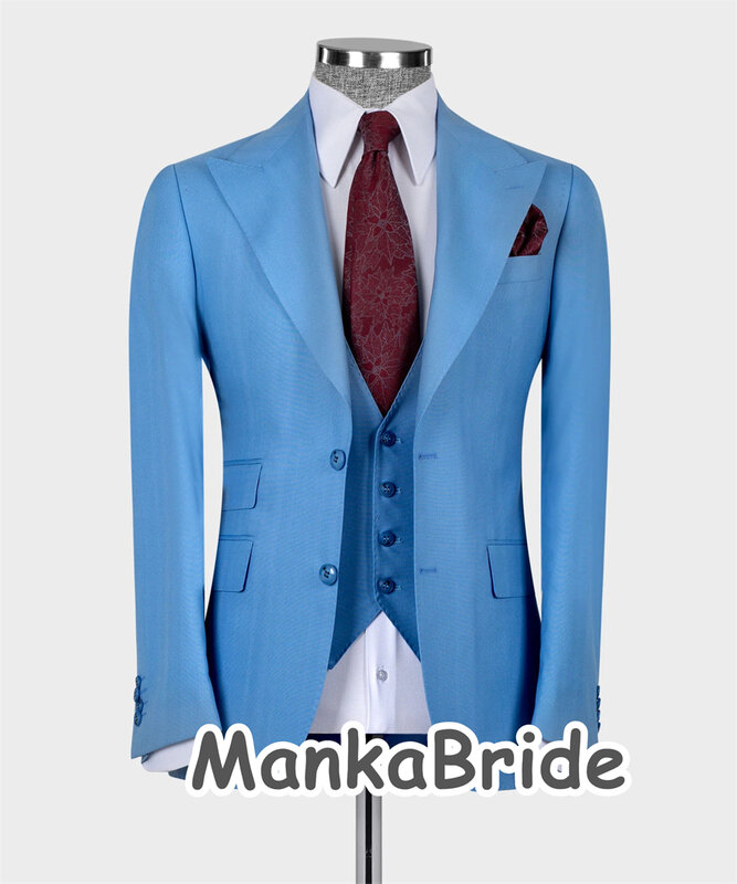 Costume Classique Bleu Marine pour Homme, Vêtement d'Affaires Slim Fit, Smoking de Marié Blanc, Blazer GlaPants sur Mesure, pour Bal de Promo, 3 Pièces