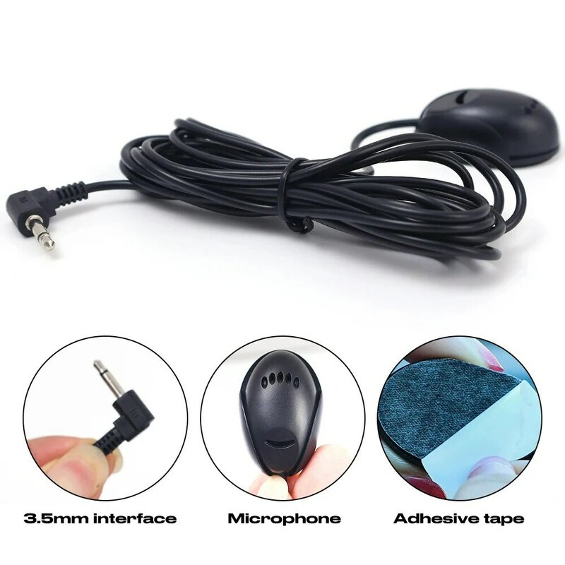 Car Microphone Mini 3.5mm for car stereo Audio hands-free Wired microphone For DVD Radio Player Paste Type