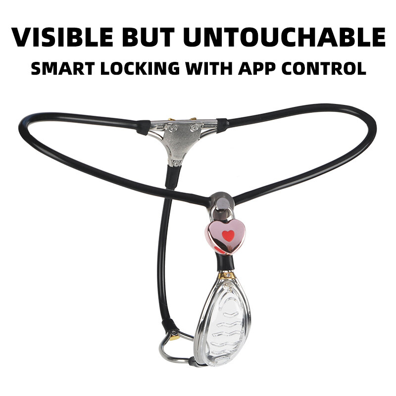 Chastity belt female stainless steel lock with smart app-controlled time locking BDSM fetish female chastity pants sex toy