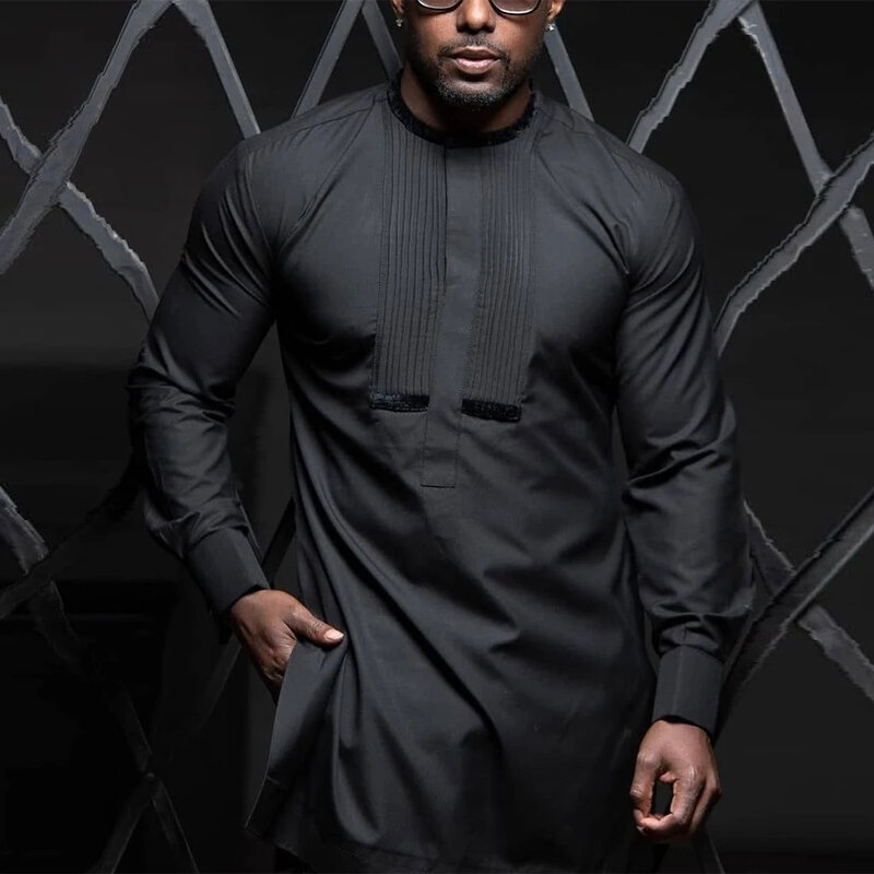 Terno estilo casual étnico africano masculino, calça e top de manga comprida, roupas de cavalheiro estampadas, moda verão, conjuntos 2 pcs, 2024