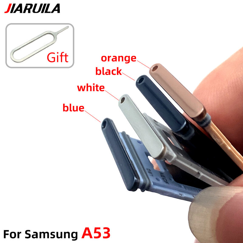 1 unidad de ranura para tarjeta SIM, adaptador de soporte de bandeja de tarjeta SIM Dual para Samsung A53, piezas de reparación de teléfono
