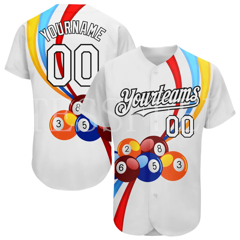 NewFashion Colorful Sportswear Custom Name Player Retro 3DPrint Harajuku Summer Casual Funny Streetwear Baseball Shirts Jersey J
