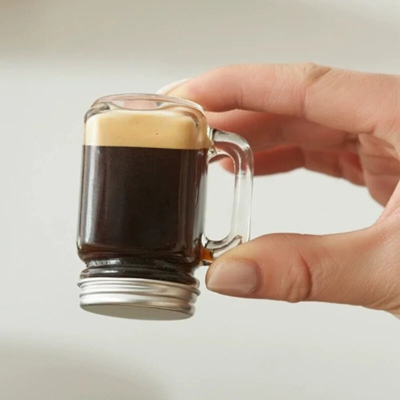 Mini café concentrado sub-engarrafamento jarra selada, copo de vinho amostra pequena, jarra de armazenamento de amostra de mel, 35ml