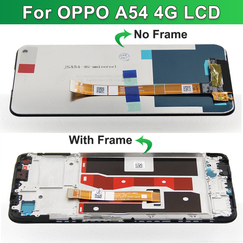 ต้นฉบับประกอบดิจิไทเซอร์สำหรับ Oppo A54 4G จอแสดงผล LCD แบบสัมผัสหน้าจอ CPH2239สำหรับ Oppo A54จอ CPH2195 5g พร้อมกรอบอะไหล่