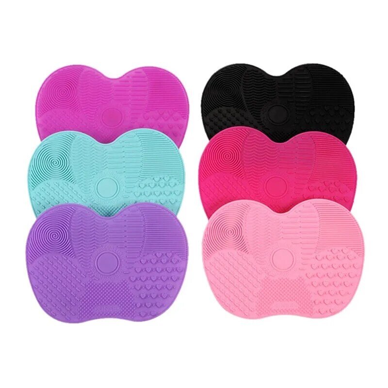 Silicone Scrubbing Brush Cleaning Pad com ventosa, Apple Cleaner, Cosmetic Beauty Supplies