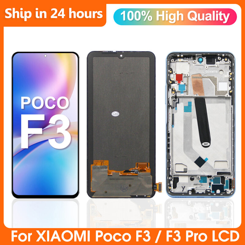 6.67" For Xiaomi POCO F3 LCD Display with Frame Touch Screen Digitizer Assembly Replacement For POCOF3 M2012K11AG Screen Repair
