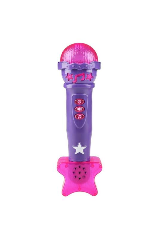 Karaoke Toy Microfone On e Off Key-Clap e Apito Efeito, som iluminado, melodias, festa divertida, bateria, Powered-OI1111