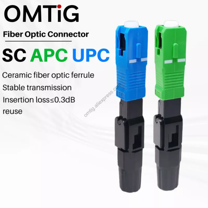 OMTiG-20 piezas de fibra óptica FTTH integrado, conector frío SC UPC APC, montaje de campo rápido, conector rápido SC APC SM, envío gratis