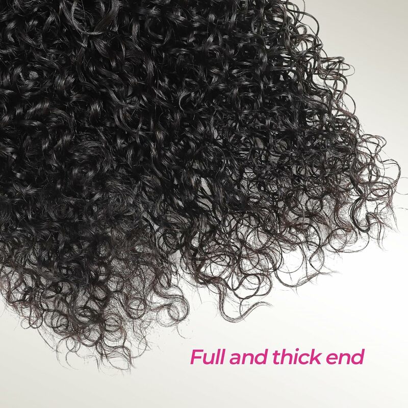 Deep Wave Human Braiding Hair 100% Unprocessed Human Hair Braiding Hair No Weft 18 Inch Curly Bulk Human Hair for Braiding #1B
