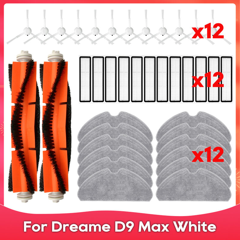 Fit For ( Dreame D9 Max White ) Roller Side Brush Hepa Filter Mop Cloths Rag Robot Vacuum Cleaner Accessory Spare Part