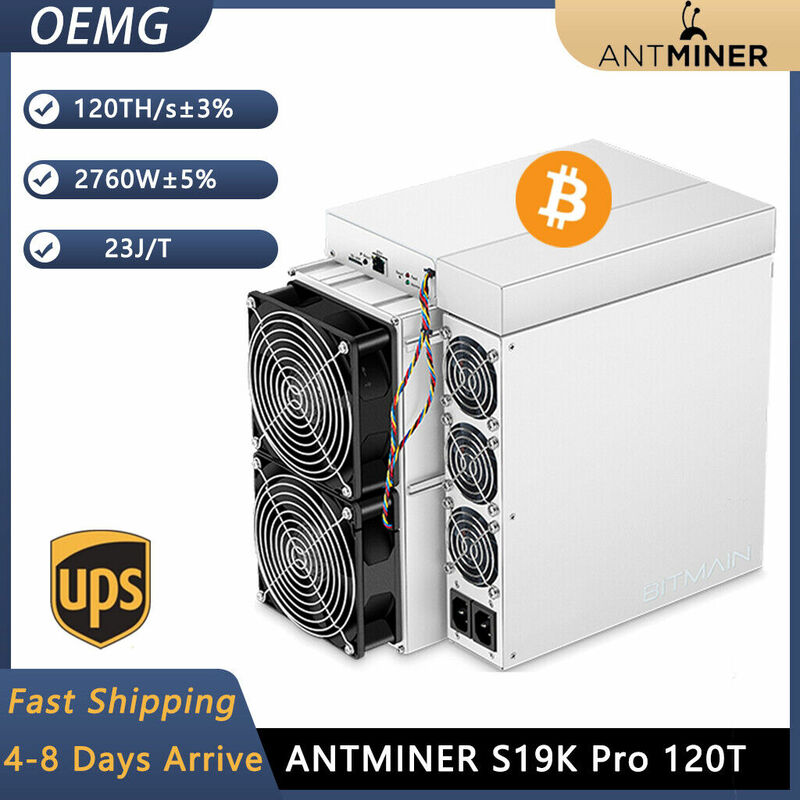 .SPECIAL Bitmain Antminer S19k Pro 120Th/S, 2760W Asic Crypto Bitcoin BTC Miner Mining