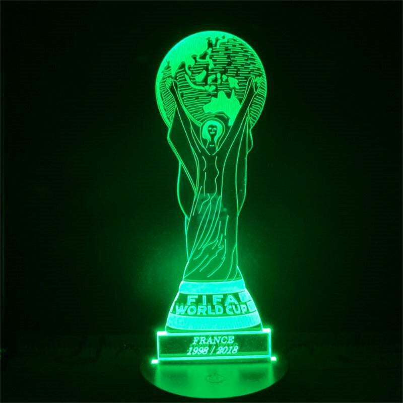 축구 유럽 선수권 대회 LED 터치 착시 조명, 3D 야간 램프, 7/16 색상 변경, USB 테이블 램프, 장식 선물
