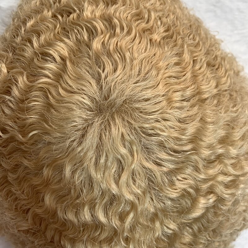 6mm Human Hair Toupee For Men Full lace 8*10 Straight Hair Men Wigs 613 color  Hair Replacement For Men Human Hair System