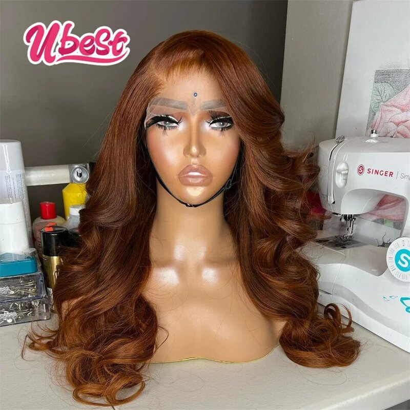 HD Light Brown Colored Human Hair Wig Body Wave 13x6 Lace Front Human Hair Wigs Transparent 13x4 Lace Wig For Women PrePlucked