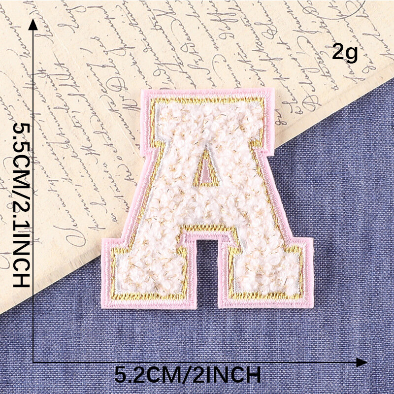1 set DIY Personalized Bag Letter Gold thread embroidery Alphabet Patches Iron on Pouch Sticker
