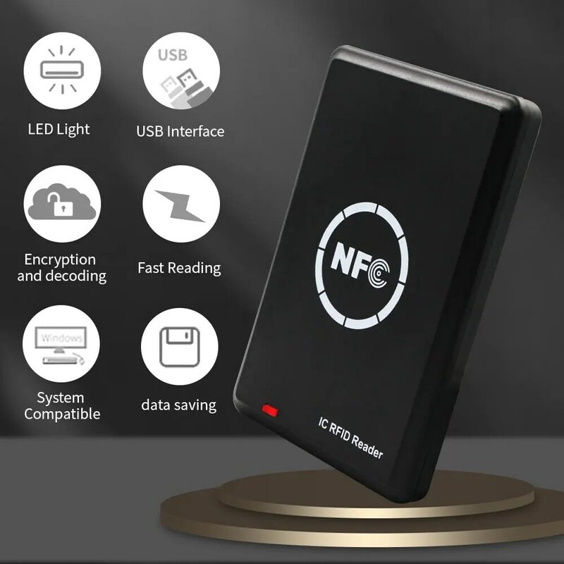 RFID 복사기 Keyfob NFC 스마트 카드 리더 라이터, 13.56MHz 암호화 프로그래머, USB UID EM4305 카드 태그 복사