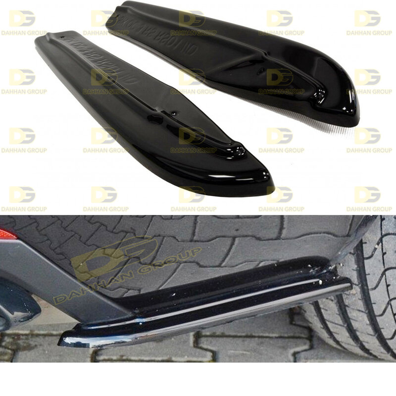 Skoda Octavia MK3 2012-2020 vRS Traseiro Bumper Corner Flap Extensão Splitters Side Set Esquerda e Direita Piano Gloss Preto Plástico