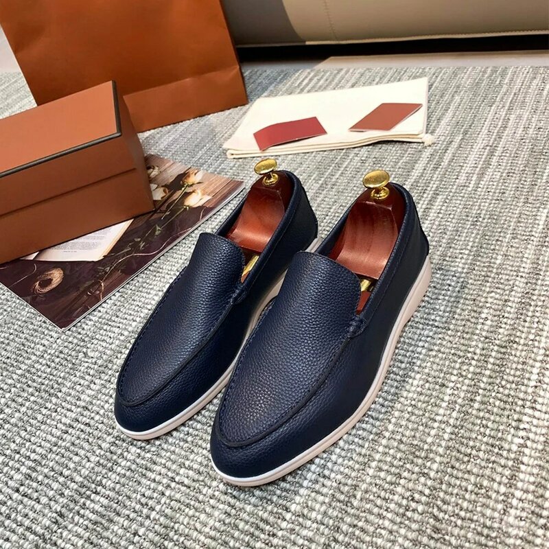 Men's Spring And Autumn High Quality Cow Leather Fashion Leisure Flat shoes 2024 Hot Sale Woman's Black Comfort Loafers