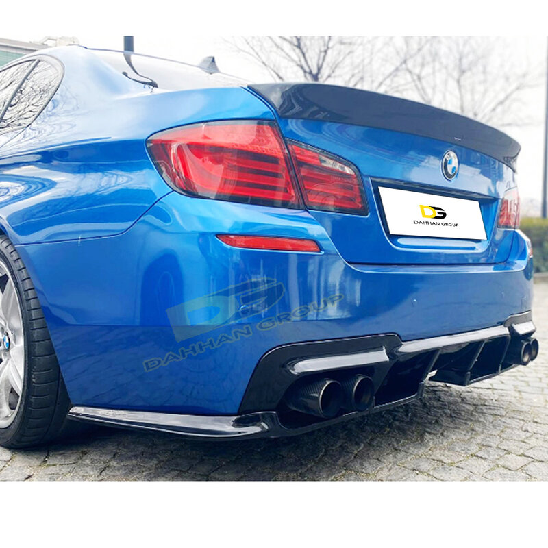 B.M.W 5 Series F10 2010 - 2017 Vorsteiner Style Rear Diffuser Spoiler Wing and Rear Side Flaps Plastic Piano Gloss Black M5 Kit