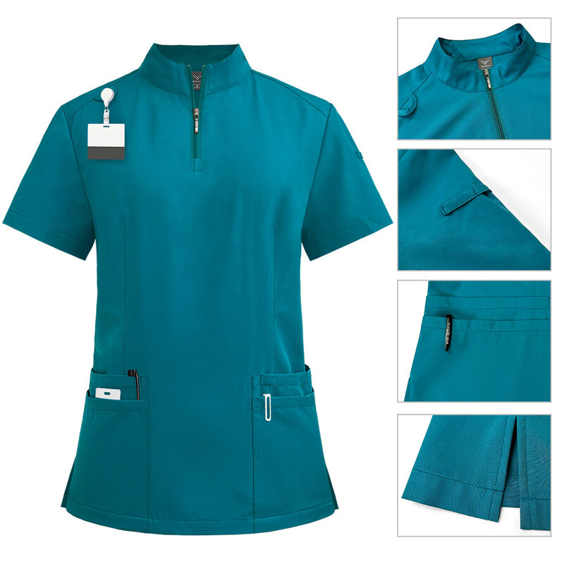 2024 New Hospital Medical Scrub Suits Uniform Women Men Scrubs Set Beauty Work Clothes Nurse Accessories Dental Surgery Suit