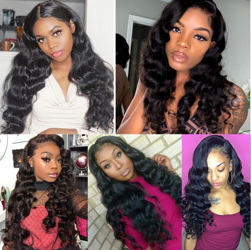 12A Loose Wave Hair Bundles With Frontal Human Hair Bundles With Frontal Brazilian Hair Weaving With 13X4 Lace Hair Extensions