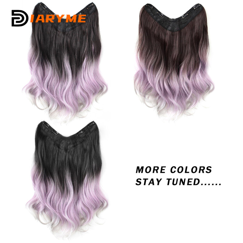 Синтетический синтетический шиньон DM, термостойкий шиньон, натуральные волнистые волосы, коричневый смешанный фиолетовый парик для женщин