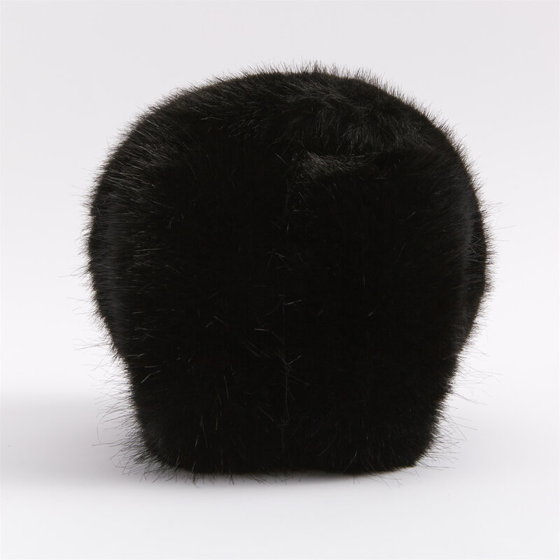 Paraorecchie pieghevoli Anjj Winter New Fashion Simple Black Long Faux Rabbit Fur paraorecchie per donna uomo 2024 regali per feste di natale