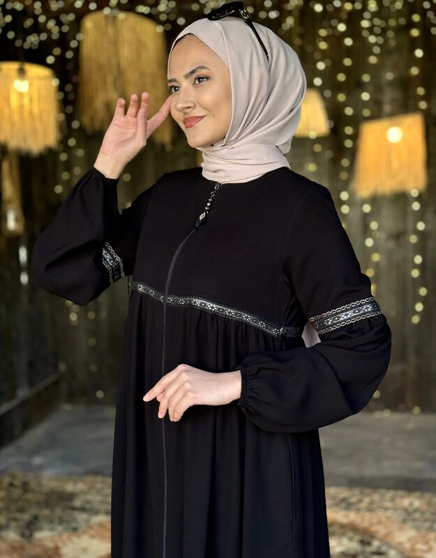 Hijab Abaya 겉옷 Hijab 이슬람교 겉옷 여름 직물