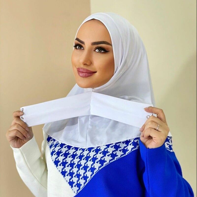 ใหม่ Instant Hijab Undercap Hijabs สำหรับผู้หญิงผู้หญิงมุสลิมหมวก Hijab ฝาครอบ Snap Fastener หัว Wraps ผ้าพันคออิสลาม turban