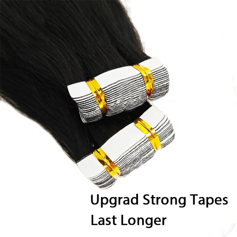 Tape In 100% Real Remy Human Hair Human Hair Straight Extensions Skin Weft Adhesive Glue On for Woman Brazilian Salon Quality