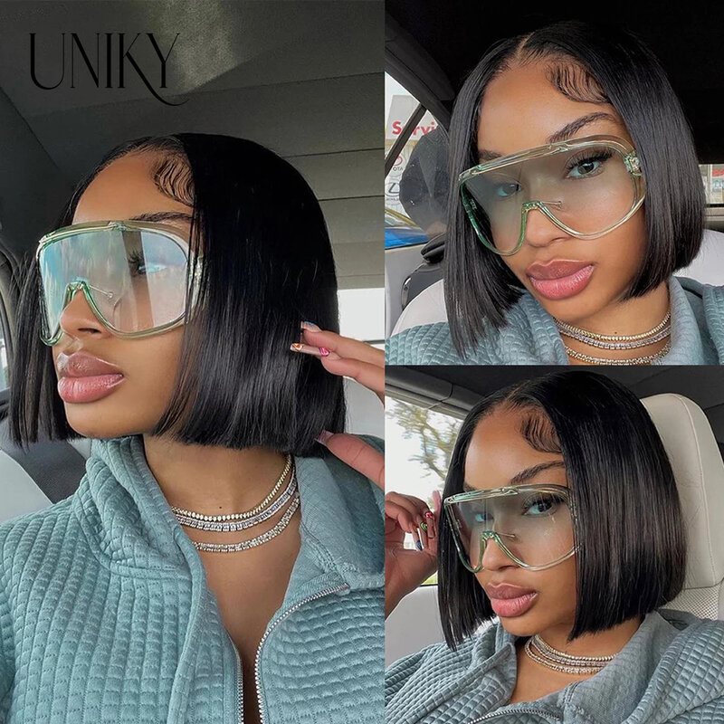 10 12inch Wear And Go Bob Wigs For Women Human Hair 180% Straight Glueless Wig Ready To Go Human Hair Wigs Pre Cut Lace Air Wig
