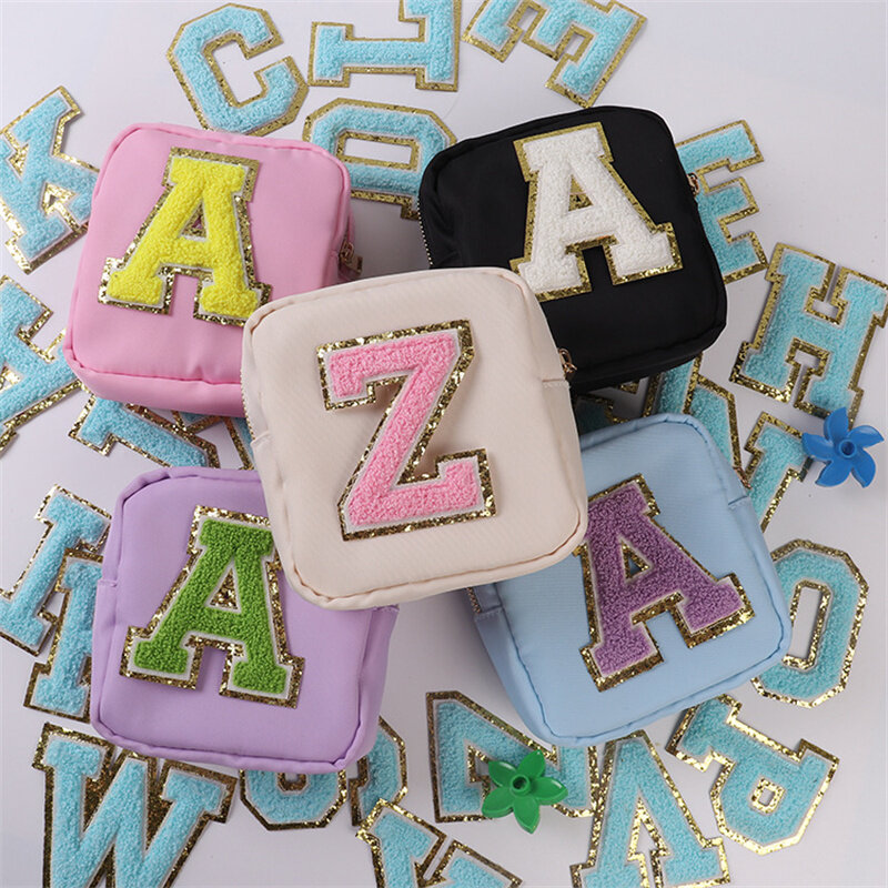 Autocollant alphabet taille 8cm, 26 pièces/ensemble, patch à repasser, accessoires de bricolage, kit de sac