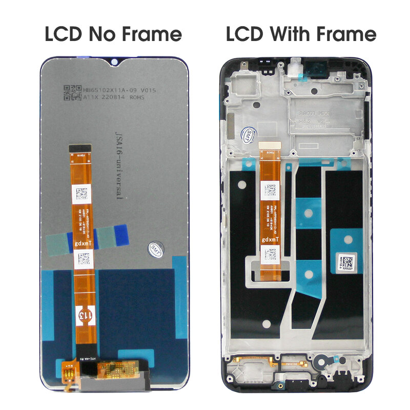อะไหล่ประกอบดิจิไทเซอร์จอแสดงผล LCD แบบสัมผัสหน้าจอสำหรับ Oppo A16S 6.52 'CPH2269 A16 OPPO CPH2271