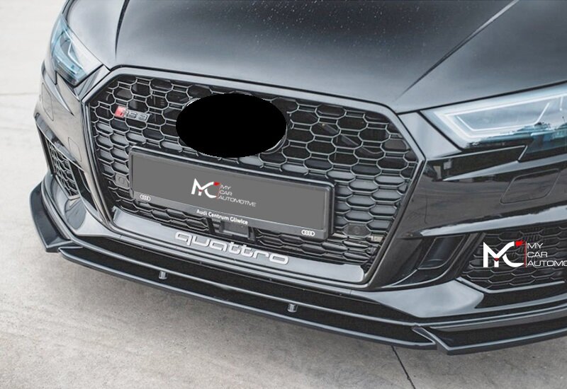 Desain maksimal bibir depan untuk Audi A3 RS3 8V FL 2017 + pemisah depan