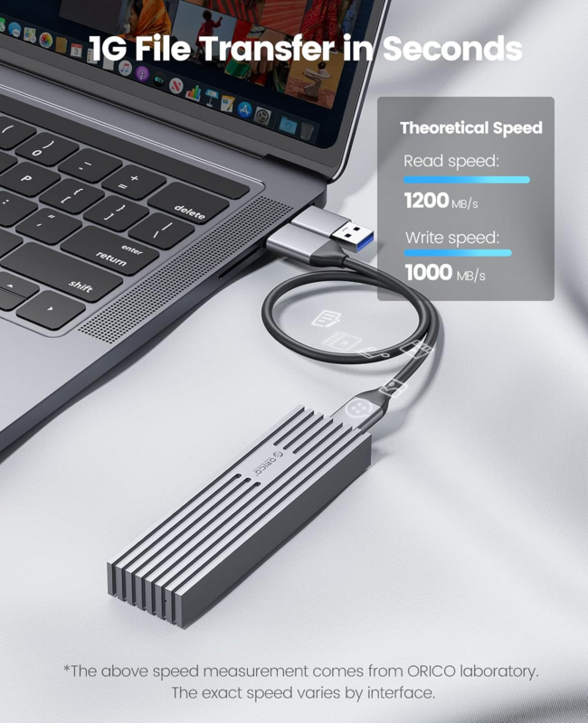 ORICO M2 NVMe Case 10Gbps M.2 to USB Type C 3.1 SSD Adapter for NVME PCIE M-key SSD Disk Box Aluminum Alloy M.2 SSD Case