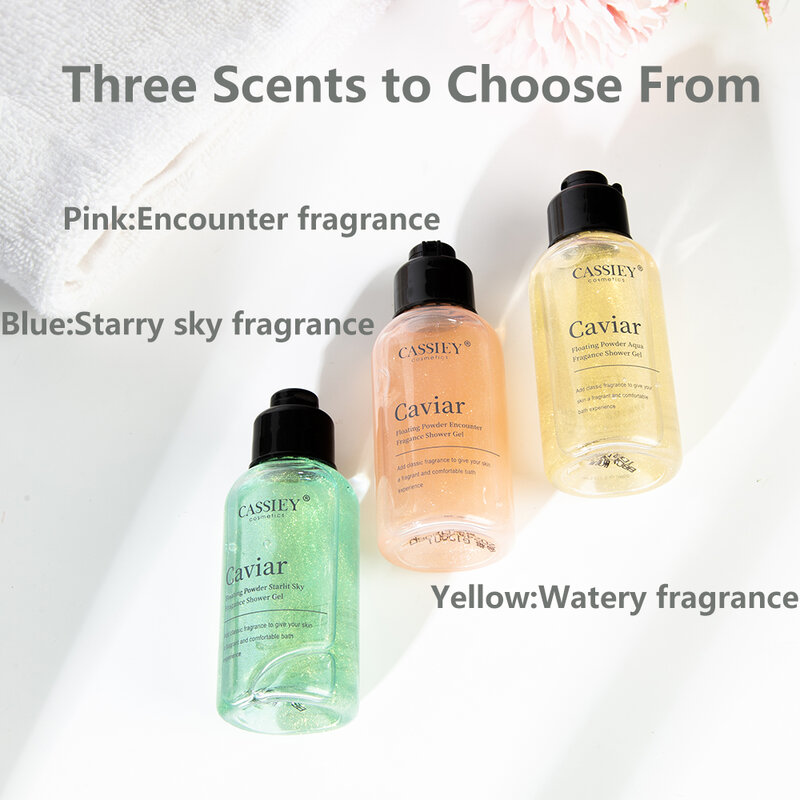 Geles de ducha de Perfume de pétalos, fragancia elegante, Control de aceite fresco, Caviar duradero, lavado corporal, belleza y salud