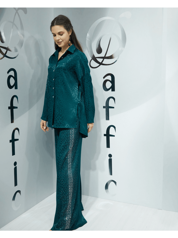 Daffic muestra tu estilo con lujosos conjuntos estampados de dos piezas de seda: ¡Perfectos para mujeres de moda!