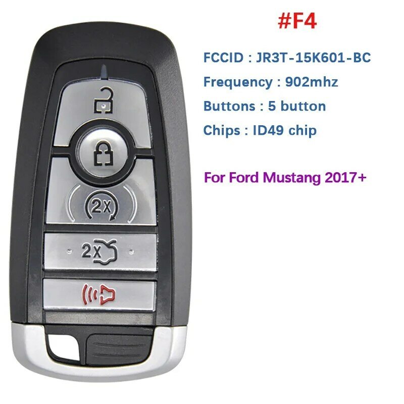 Llave inteligente sin llave para Ford Mondeo Fusion Mustang Cobra Raptor Lincoln FCC:M3N-A2C31243800, 315/434/868/902MHZ, CN018109