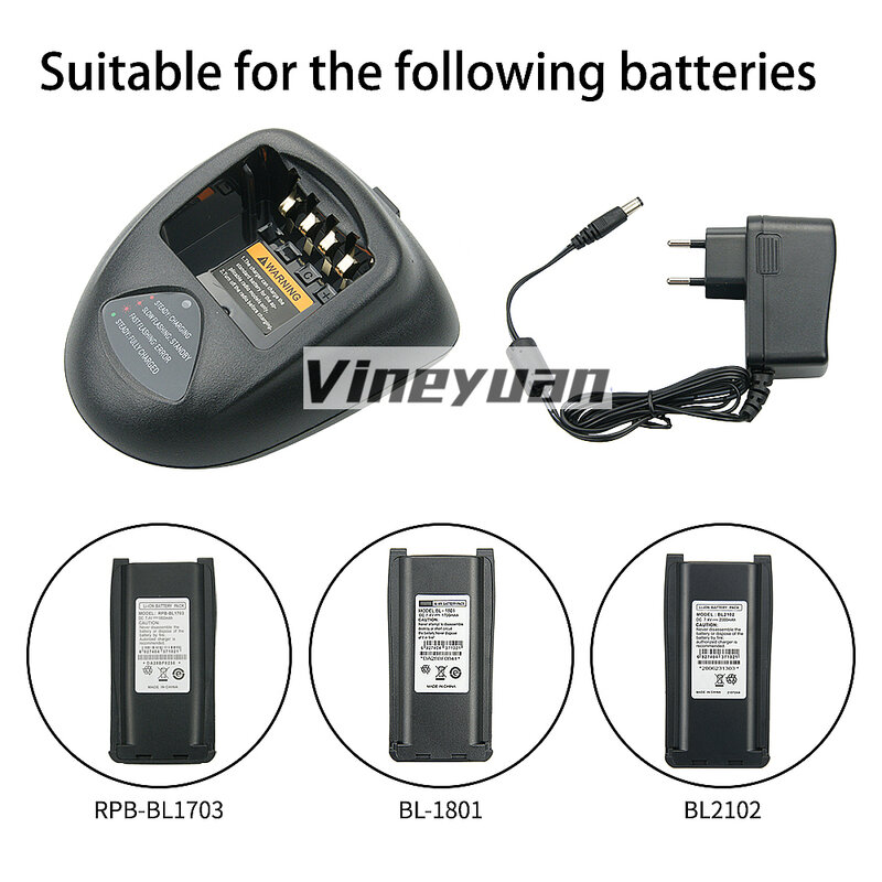 Chargeur de batterie avec adaptateur, pour Hytera HYT TC-700 TC-700EX TC-780M TC780 TC710 TC700, pour BL1703 BL2102, CH10L07