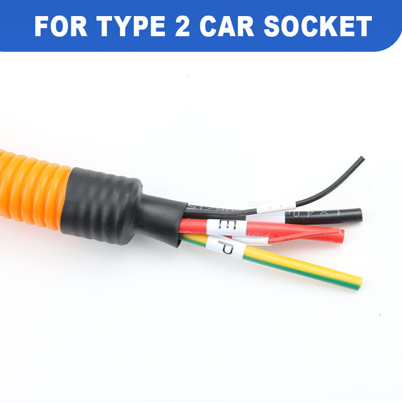 電気自動車用充電器ケーブル,0.5または1mのタイプ2ソケット,Iec 62196, 3相ev,16a 32a