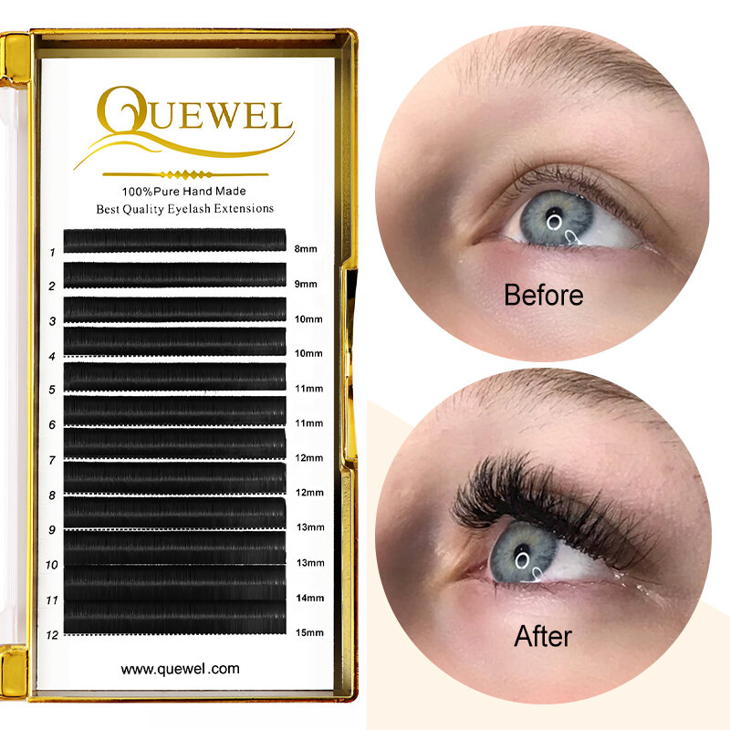 Quewel Easy Fan Volume Eyelash Extension Blooming Lashes Self-making Flowering Fast Fans Eyelashes Bloom Thick Faux Mink Lash